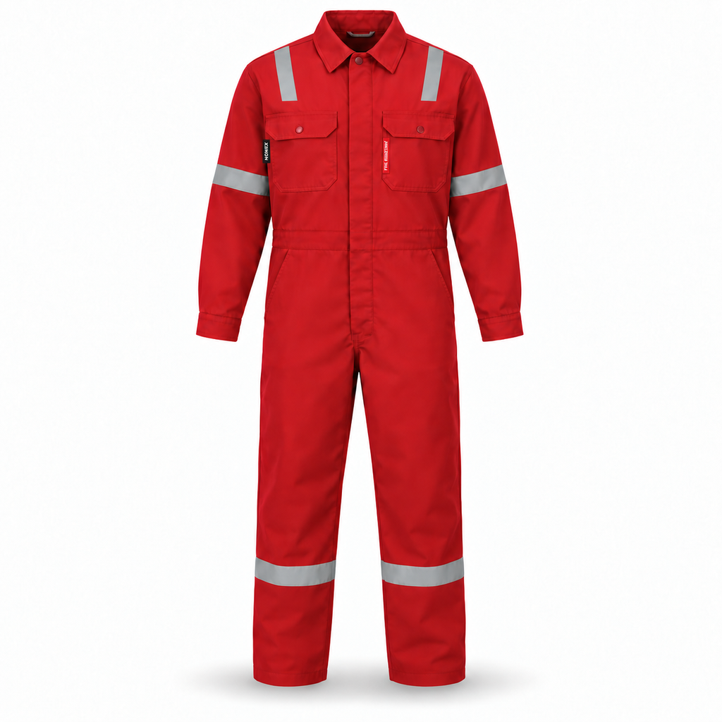 PROTEX Nomex FR coverall in Red with reflective tape