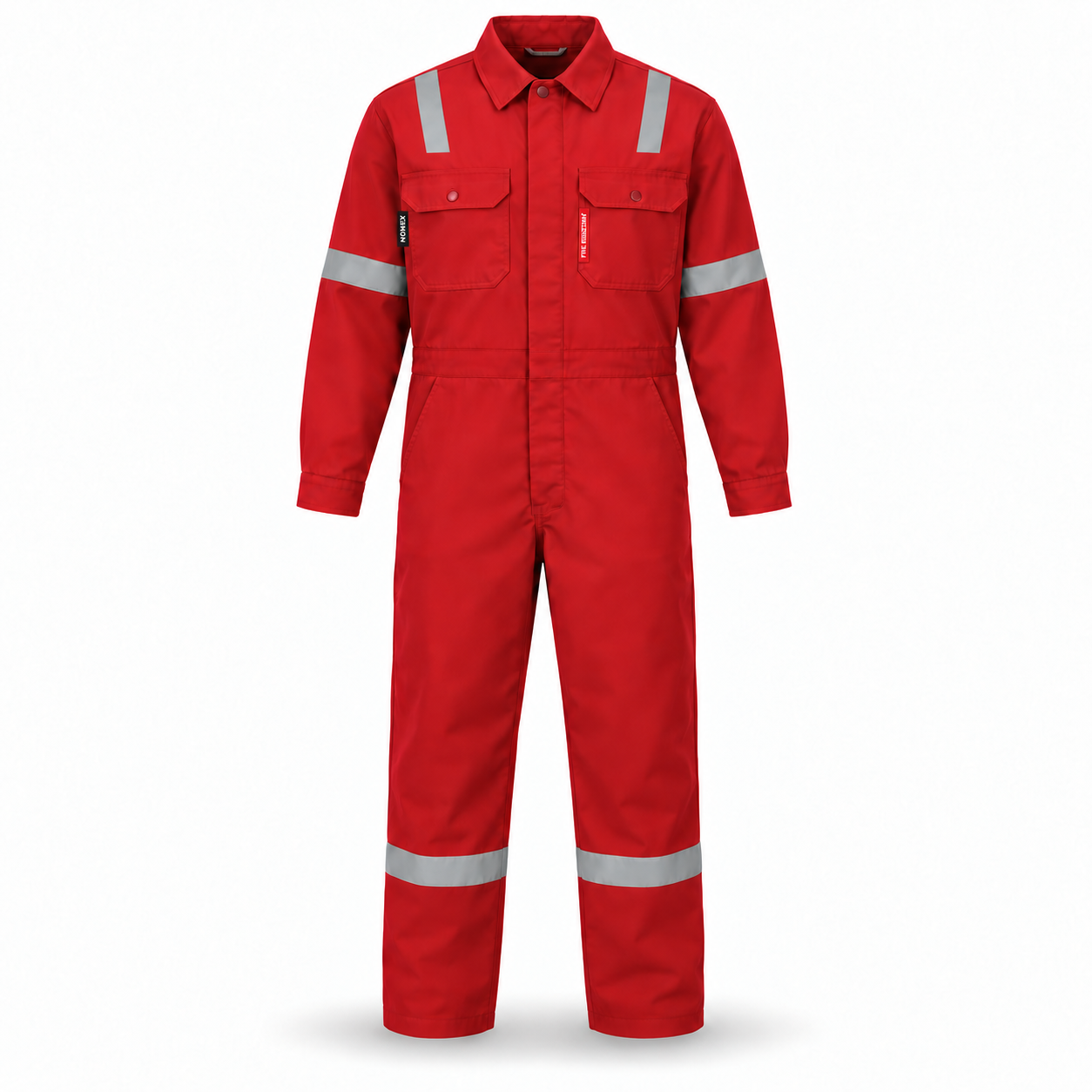 PROTEX Nomex FR coverall in Red with reflective tape